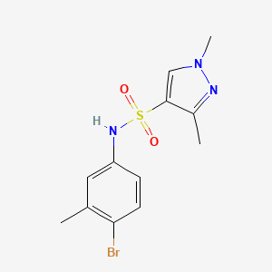 molecular formula C12H14BrN3O2S B5328370 N-(4-BROMO-3-METHYLPHENYL)-13-DIMETHYL-1H-PYRAZOLE-4-SULFONAMIDE 