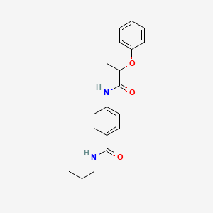molecular formula C20H24N2O3 B5328381 N-(2-methylpropyl)-4-[(2-phenoxypropanoyl)amino]benzamide 