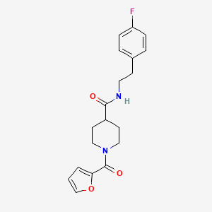 molecular formula C19H21FN2O3 B5328394 N-[2-(4-fluorophenyl)ethyl]-1-(furan-2-carbonyl)piperidine-4-carboxamide 