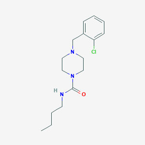 molecular formula C16H24ClN3O B5328413 N-butyl-4-[(2-chlorophenyl)methyl]piperazine-1-carboxamide 