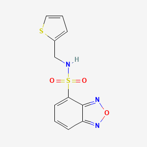 molecular formula C11H9N3O3S2 B5328548 N-(thiophen-2-ylmethyl)-2,1,3-benzoxadiazole-4-sulfonamide 