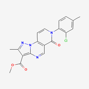 molecular formula C19H15ClN4O3 B5328859 Methyl 11-(2-chloro-4-methylphenyl)-4-methyl-10-oxo-2,3,7,11-tetrazatricyclo[7.4.0.02,6]trideca-1(9),3,5,7,12-pentaene-5-carboxylate 