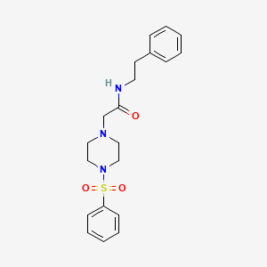 molecular formula C20H25N3O3S B5328872 2-[4-(benzenesulfonyl)piperazin-1-yl]-N-(2-phenylethyl)acetamide 