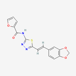 molecular formula C16H11N3O4S B5328885 N-[5-[(E)-2-(1,3-benzodioxol-5-yl)ethenyl]-1,3,4-thiadiazol-2-yl]furan-2-carboxamide 