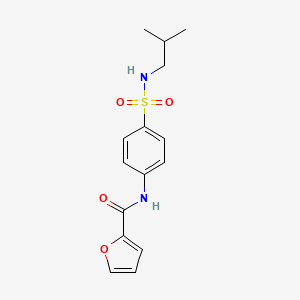 molecular formula C15H18N2O4S B5328912 N-{4-[(2-methylpropyl)sulfamoyl]phenyl}furan-2-carboxamide 