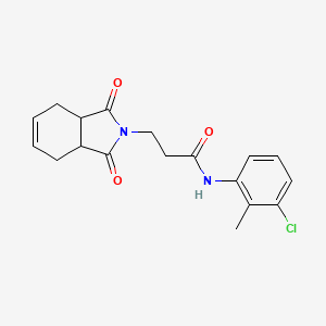 molecular formula C18H19ClN2O3 B5328931 N-(3-chloro-2-methylphenyl)-3-(1,3-dioxo-3a,4,7,7a-tetrahydroisoindol-2-yl)propanamide 