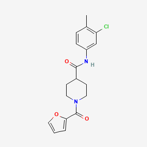 molecular formula C18H19ClN2O3 B5329012 N-(3-chloro-4-methylphenyl)-1-(furan-2-carbonyl)piperidine-4-carboxamide 