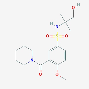 molecular formula C17H26N2O5S B5329248 N-(1-hydroxy-2-methylpropan-2-yl)-4-methoxy-3-(piperidine-1-carbonyl)benzenesulfonamide 