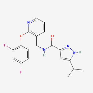 molecular formula C19H18F2N4O2 B5329256 N-[[2-(2,4-difluorophenoxy)pyridin-3-yl]methyl]-5-propan-2-yl-1H-pyrazole-3-carboxamide 