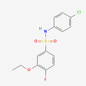 molecular formula C14H13ClFNO3S B5329286 N-(4-chlorophenyl)-3-ethoxy-4-fluorobenzene-1-sulfonamide 