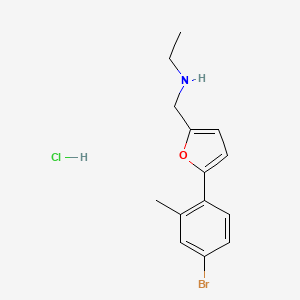 molecular formula C14H17BrClNO B5329307 N-[[5-(4-bromo-2-methylphenyl)furan-2-yl]methyl]ethanamine;hydrochloride 