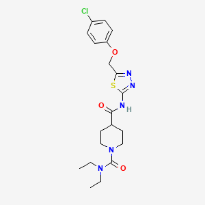 molecular formula C20H26ClN5O3S B5329384 N~4~-{5-[(4-chlorophenoxy)methyl]-1,3,4-thiadiazol-2-yl}-N~1~,N~1~-diethylpiperidine-1,4-dicarboxamide 