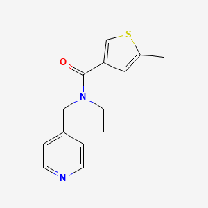 molecular formula C14H16N2OS B5329629 N-ethyl-5-methyl-N-(pyridin-4-ylmethyl)thiophene-3-carboxamide 
