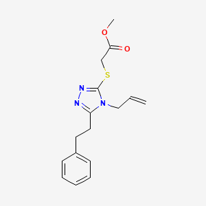 molecular formula C16H19N3O2S B5329640 METHYL 2-[(4-ALLYL-5-PHENETHYL-4H-1,2,4-TRIAZOL-3-YL)SULFANYL]ACETATE 