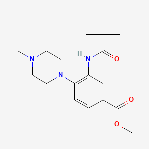 molecular formula C18H27N3O3 B5329798 Methyl 3-[(2,2-dimethylpropanoyl)amino]-4-(4-methylpiperazin-1-yl)benzoate 