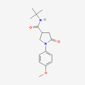 molecular formula C16H22N2O3 B5329872 N-tert-butyl-1-(4-methoxyphenyl)-5-oxopyrrolidine-3-carboxamide 