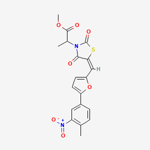 molecular formula C19H16N2O7S B5329982 methyl 2-[(5E)-5-[[5-(4-methyl-3-nitrophenyl)furan-2-yl]methylidene]-2,4-dioxo-1,3-thiazolidin-3-yl]propanoate 