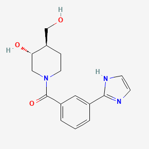 molecular formula C16H19N3O3 B5330094 (3R*,4R*)-4-(hydroxymethyl)-1-[3-(1H-imidazol-2-yl)benzoyl]-3-piperidinol 