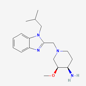 molecular formula C18H28N4O B5330118 (3S,4R)-3-methoxy-1-[[1-(2-methylpropyl)benzimidazol-2-yl]methyl]piperidin-4-amine 