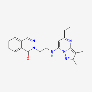 molecular formula C20H22N6O B5330133 2-{2-[(5-ethyl-2,3-dimethylpyrazolo[1,5-a]pyrimidin-7-yl)amino]ethyl}-1(2H)-phthalazinone 