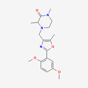 molecular formula C19H25N3O4 B5330142 4-{[2-(2,5-dimethoxyphenyl)-5-methyl-1,3-oxazol-4-yl]methyl}-1,3-dimethylpiperazin-2-one 