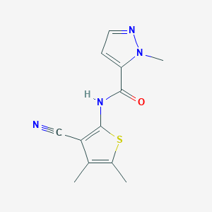 molecular formula C12H12N4OS B5330284 N-(3-cyano-4,5-dimethylthiophen-2-yl)-1-methyl-1H-pyrazole-5-carboxamide 