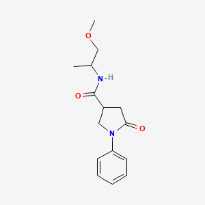 molecular formula C15H20N2O3 B5330386 N-(1-methoxypropan-2-yl)-5-oxo-1-phenylpyrrolidine-3-carboxamide 