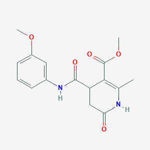 molecular formula C16H18N2O5 B5330818 Methyl 6-hydroxy-4-[(3-methoxyphenyl)carbamoyl]-2-methyl-4,5-dihydropyridine-3-carboxylate 