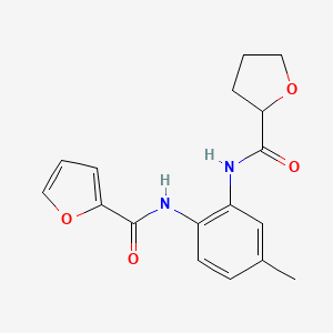 molecular formula C17H18N2O4 B5330908 N-{4-methyl-2-[(tetrahydrofuran-2-ylcarbonyl)amino]phenyl}furan-2-carboxamide 