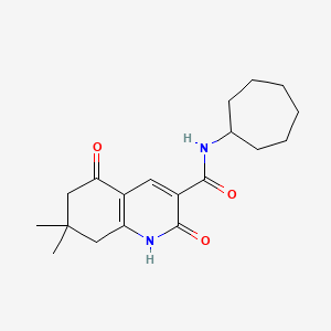 molecular formula C19H26N2O3 B5331120 N-cycloheptyl-7,7-dimethyl-2,5-dioxo-6,8-dihydro-1H-quinoline-3-carboxamide 