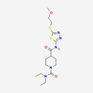 molecular formula C16H27N5O3S2 B5331742 N,N-DIETHYL-N-{5-[(2-METHOXYETHYL)SULFANYL]-1,3,4-THIADIAZOL-2-YL}TETRAHYDRO-1,4(2H)-PYRIDINEDICARBOXAMIDE 