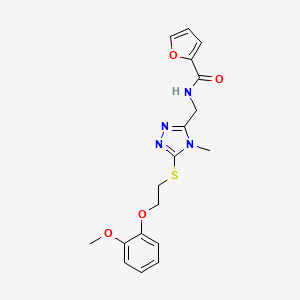molecular formula C18H20N4O4S B5331814 N-[(5-{[2-(2-methoxyphenoxy)ethyl]thio}-4-methyl-4H-1,2,4-triazol-3-yl)methyl]-2-furamide 