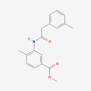 molecular formula C18H19NO3 B5331956 METHYL 4-METHYL-3-{[2-(3-METHYLPHENYL)ACETYL]AMINO}BENZOATE 