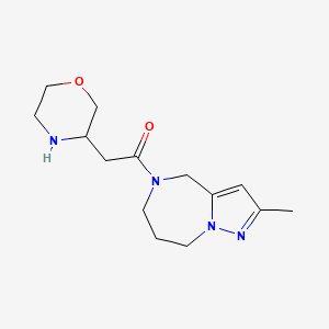 molecular formula C14H22N4O2 B5331965 2-methyl-5-(3-morpholinylacetyl)-5,6,7,8-tetrahydro-4H-pyrazolo[1,5-a][1,4]diazepine hydrochloride 