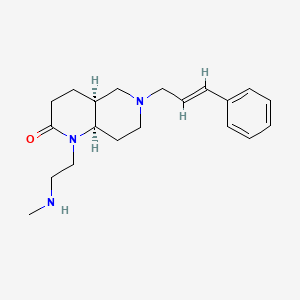 molecular formula C20H29N3O B5332163 rel-(4aS,8aR)-1-[2-(methylamino)ethyl]-6-[(2E)-3-phenyl-2-propen-1-yl]octahydro-1,6-naphthyridin-2(1H)-one dihydrochloride 