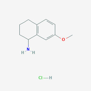 molecular formula C11H16ClNO B053322 7-Methoxy-1,2,3,4-tetrahydronaphthalen-1-amine hydrochloride CAS No. 111758-82-8