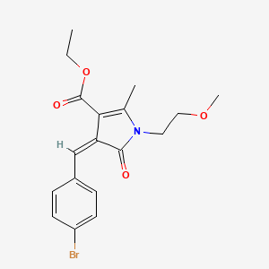 molecular formula C18H20BrNO4 B5332274 ethyl (4Z)-4-(4-bromobenzylidene)-1-(2-methoxyethyl)-2-methyl-5-oxo-4,5-dihydro-1H-pyrrole-3-carboxylate 