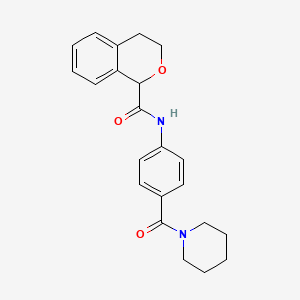 molecular formula C22H24N2O3 B5332442 N-[4-(PIPERIDINE-1-CARBONYL)PHENYL]-3,4-DIHYDRO-1H-2-BENZOPYRAN-1-CARBOXAMIDE 