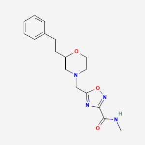 molecular formula C17H22N4O3 B5332487 N-methyl-5-{[2-(2-phenylethyl)-4-morpholinyl]methyl}-1,2,4-oxadiazole-3-carboxamide 