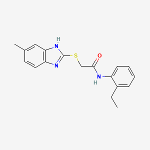 molecular formula C18H19N3OS B5332504 N-(2-ETHYLPHENYL)-2-[(5-METHYL-1H-13-BENZODIAZOL-2-YL)SULFANYL]ACETAMIDE 