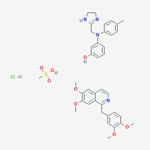 molecular formula C38H45ClN4O8S B053326 Papaverine hydrochloride mixture with phentolamine mesylate CAS No. 122087-31-4