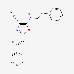 molecular formula C20H17N3O B5332636 5-[(2-phenylethyl)amino]-2-(2-phenylvinyl)-1,3-oxazole-4-carbonitrile 