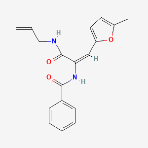 molecular formula C18H18N2O3 B5332816 N-[(E)-1-(5-methylfuran-2-yl)-3-oxo-3-(prop-2-enylamino)prop-1-en-2-yl]benzamide 