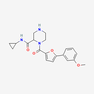 molecular formula C20H23N3O4 B5332850 N-cyclopropyl-1-[5-(3-methoxyphenyl)-2-furoyl]-2-piperazinecarboxamide 