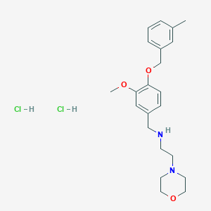 molecular formula C22H32Cl2N2O3 B5332874 N-[[3-methoxy-4-[(3-methylphenyl)methoxy]phenyl]methyl]-2-morpholin-4-ylethanamine;dihydrochloride 