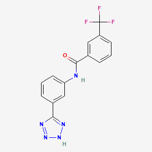 molecular formula C15H10F3N5O B5333015 N-[3-(1H-tetrazol-5-yl)phenyl]-3-(trifluoromethyl)benzamide 