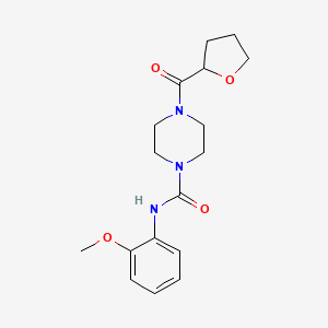 molecular formula C17H23N3O4 B5333268 N-(2-methoxyphenyl)-4-(tetrahydro-2-furanylcarbonyl)-1-piperazinecarboxamide 