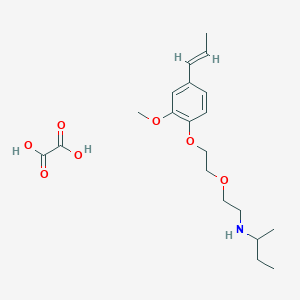 molecular formula C20H31NO7 B5333325 N-[2-[2-[2-methoxy-4-[(E)-prop-1-enyl]phenoxy]ethoxy]ethyl]butan-2-amine;oxalic acid 