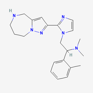 molecular formula C21H28N6 B5333329 N,N-dimethyl-1-(2-methylphenyl)-2-[2-(5,6,7,8-tetrahydro-4H-pyrazolo[1,5-a][1,4]diazepin-2-yl)-1H-imidazol-1-yl]ethanamine dihydrochloride 