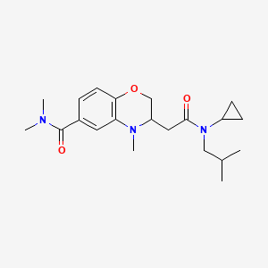 molecular formula C21H31N3O3 B5333356 3-{2-[cyclopropyl(isobutyl)amino]-2-oxoethyl}-N,N,4-trimethyl-3,4-dihydro-2H-1,4-benzoxazine-6-carboxamide 